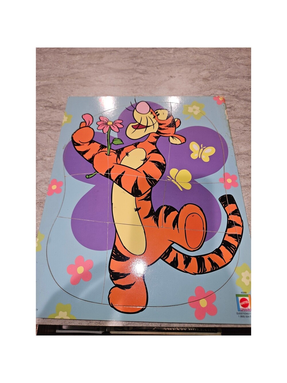 Vintage Mattel Disney Tigger Winnie the Pooh Frame Tray Puzzle 43289 12 Piece